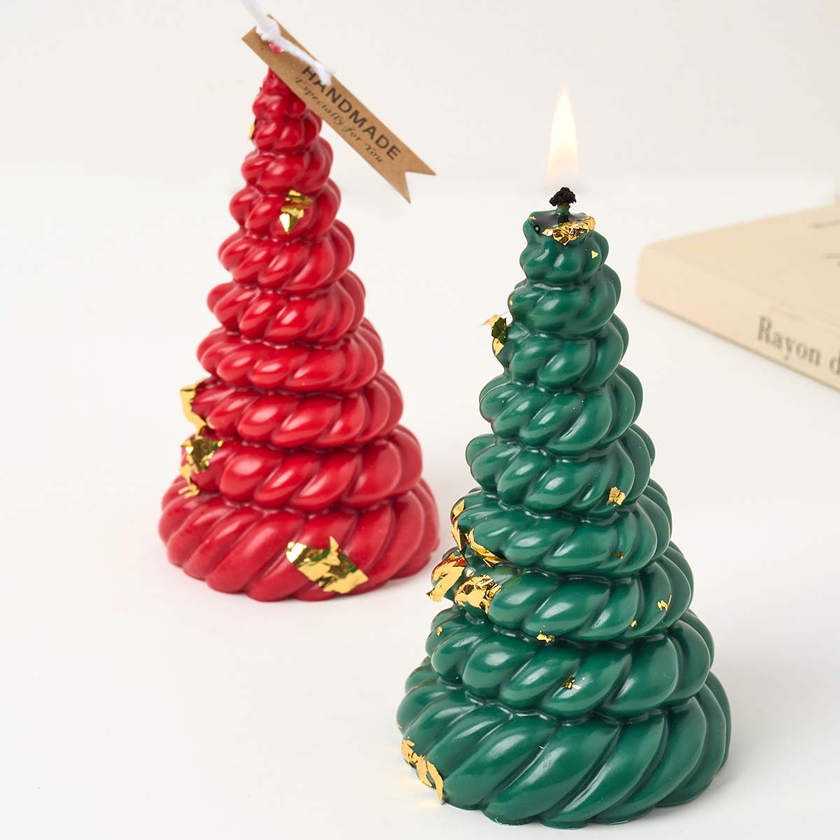 Candle Making Kit Xmas - 3Dกัญชาเชือกต้นคริสต์มาสซิลิโคนเทียนแม่พิมพ์DIY Xmasเทียนสบู่ทําชุดพลาสเตอร์เรซิ่นเบเกอรี่เครื่องมือวันหยุดหน้าแรกของขวัญ