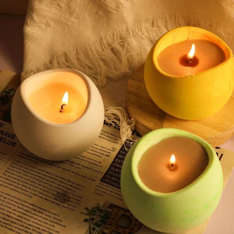 Kraft Box Candle - แม่พิมพ์ซิลิโคนสำหรับทำเทียนทรงโค้ง DIY 1-2 ชิ้น สำหรับทำแจกันปลูกไม้อวบน้ำ งานฝีมือปูนปลาสเตอร์