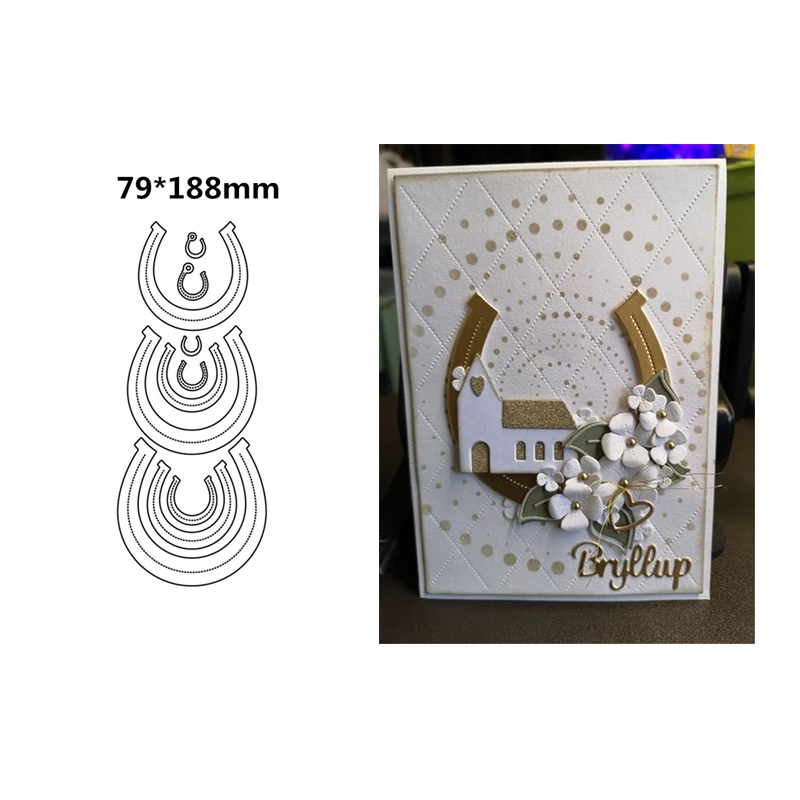 Kraft Box Candle - แม่พิมพ์ตัดโลหะรูปเกือกม้าเดือนกรกฎาคม 2022 สำหรับงาน Scrapbooking ตกแต่งกรอบพื้นหลัง ทำการ์ด