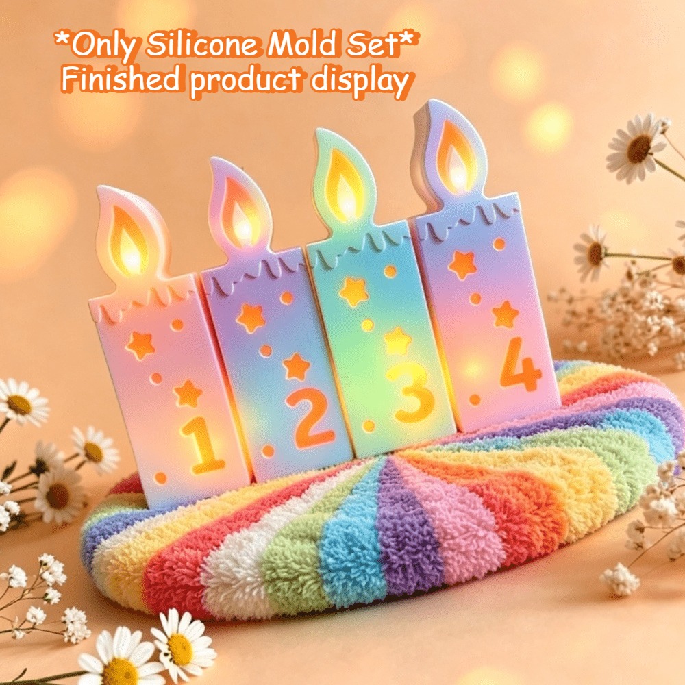 Candle Making Kit Xmas - ชุดแม่พิมพ์เทียนซิลิโคนรูปตัวเลข, อุปกรณ์ทำเทียนหอมแฮนด์เมด, ของตกแต่งบ้านสำหรับคริสต์มาส ฮาโลวีน และของขวัญเทศกาล