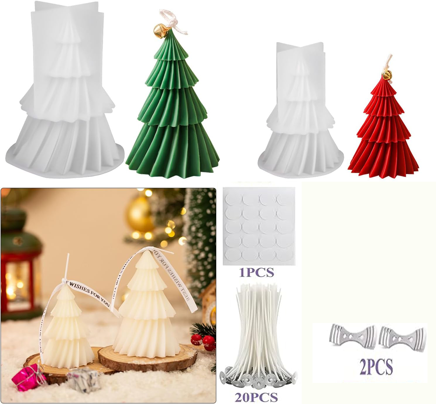 ชุดแม่พิมพ์เทียนซิลิโคนรูปต้นค - Candle Making Kit Xmas บทวิจารณ์และราคา