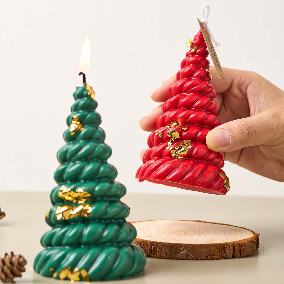3Dกัญชาเชือกต้นคริสต์มาสซิลิโค - Candle Making Kit Xmas บทวิจารณ์และราคา