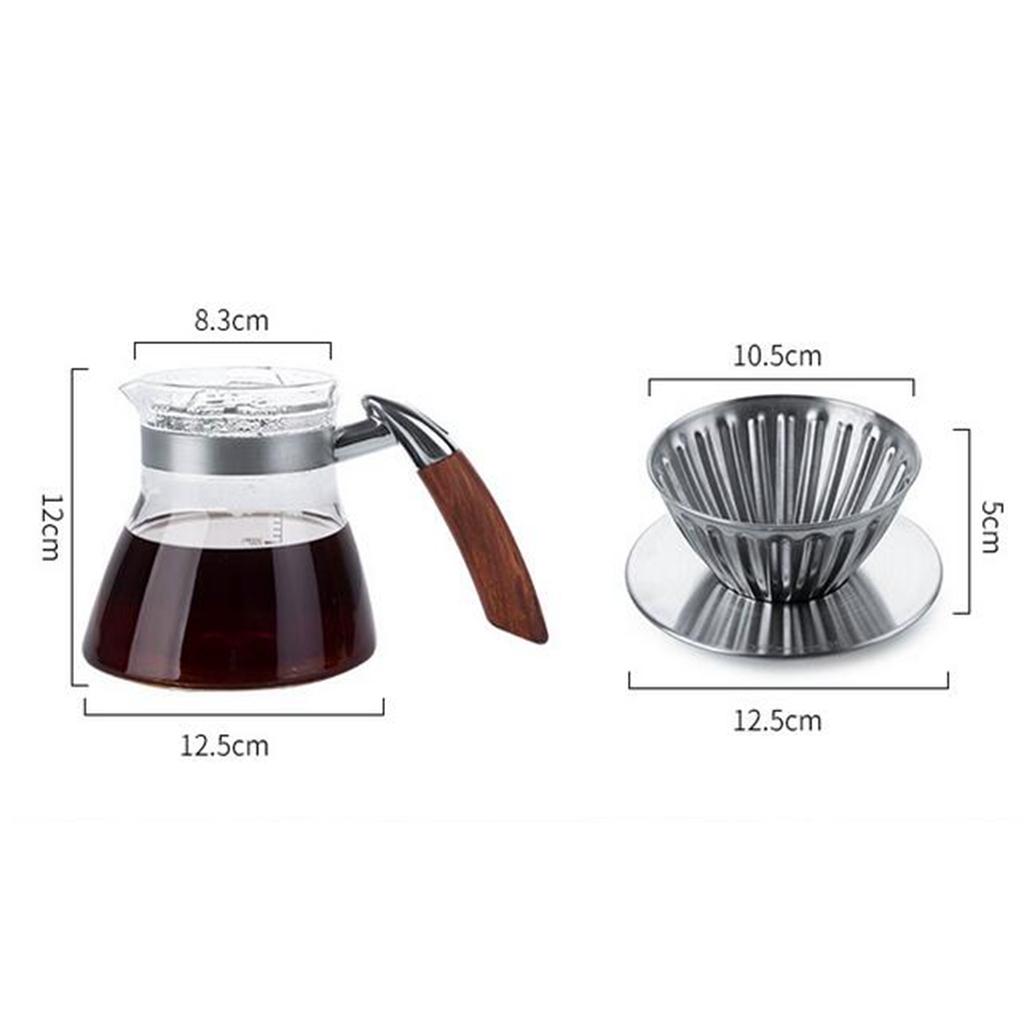 ชุดกาแฟดริปแก้วโบโรซิลิเกตสูงท - Pour Pot Aluminum บทวิจารณ์และราคา
